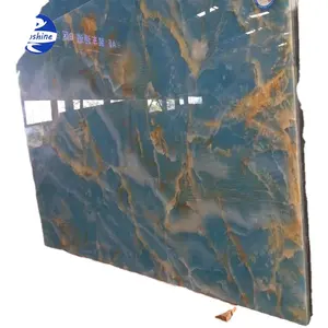 Harga Lempengan Batu Onyx Biru Poles Berharga untuk Dinding dan Lantai