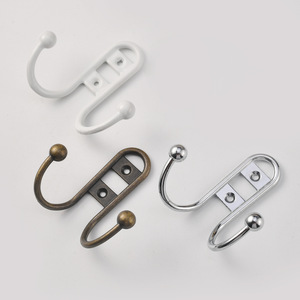 Wall Mounted Double <b>Hook</b> Zinc Alloy Antique Bronze Chrome White For Bathroom <b>Kitchen</b> Door Wall Use - Product Image 2