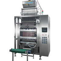 Máquina automática de envasado de sobres de polvo en múltiples carriles con llenado y sellado, envasadora de película de 2 líneas para alimentos, café y azúcar en sobres.