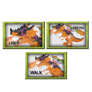 Nhựa 27Mhz điều khiển từ xa bay Rồng với âm thanh ánh sáng đi bộ phun khủng long RC đồ chơi - Product Image 3