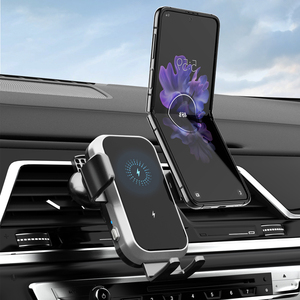 Chargeur de voiture sans fil à double bobine 15W PD avec support de téléphone à serrage automatique et <span class=keywords><strong>charge</strong></span> rapide pour Z <span class=keywords><strong>Flip</strong></span> <span class=keywords><strong>5</strong></span> 4 <span class=keywords><strong>3</strong></span> - Product Image 1