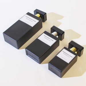 Flacone di Profumo di Lusso Riutilizzabile da 30ml 50ml 100ml, Bottiglia Quadrata in Vetro Pesante Nero Opaco Personalizzabile per Colonia - Product Image 3