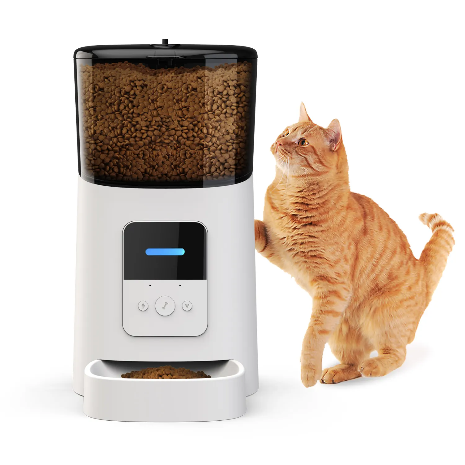 Dog Cat Smart Pet Feeder Wifi Mobile Phone App Remote Control Microchip Automatic Pet Feeder With 6L