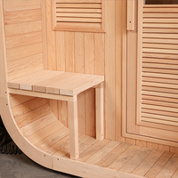 Sauna extérieur résistant aux intempéries de style nordique, sauna en cèdre rouge pour 4 à 6 personnes avec chauffage électrique, design arrondi, sauna de jardin