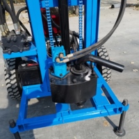 Foreuse hydraulique rotative agricole sur roues de 30 CV à moteur diesel pour puits d'eau, modèle d'usine