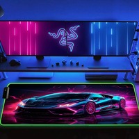 Voiture futuriste RGB élégant Cool tapis de souris Gamer noir tapis de souris ordinateur bureaux tapis de bureau PC bureau Portable clavier tapis de jeu