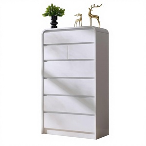 <span class=keywords><strong>Commode</strong></span> convertible <span class=keywords><strong>moderne</strong></span> en chêne à 7 tiroirs, organisateur de rangement vertical de style mid-century pour <span class=keywords><strong>chambre</strong></span> et salon, blanc - Product Image 1
