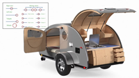 Aventures inoubliables : notre mini-caravane pliable légère en fibre de verre personnalisable, remorque en forme de larme, camping-car pour 2 personnes, 800 kg