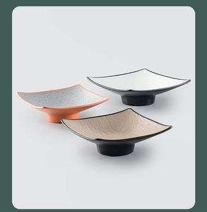 Plato Desechable de Melamina con Base Alta, Diseño Moderno, para Uso Comercial en Restaurantes y Fiestas, para Postres, Bocadillos y Platos Fríos, para Hoteles - Product Image 5