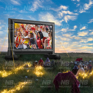 Stock 14ft Outdoor <b>Inflatable</b> Projection Screen Air Blow up Portable Movie Screens With 280W Blower <b>Inflatable</b> Screen Outdoor In - Product Image 6
