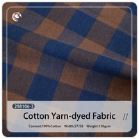 Tissu en coton teint en fil à carreaux écossais 150 g/m² pour vêtements d'enfants (garçons et filles), chemises et pantalons pour hommes et femmes