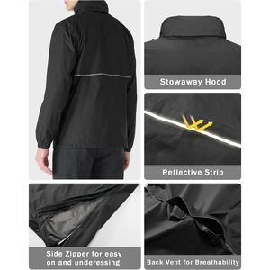 Chaqueta Impermeable para Hombre, 33,000ft, con Capucha, Plegable, Ligera, para Senderismo - Product Image 5