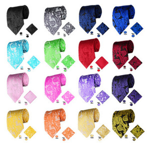 Classic <b>Mens</b> <b>Tie</b> and 1pc Necktie Handkerchief 1 Pair of Cufflinks Set for <b>Men</b> - Product Image 5