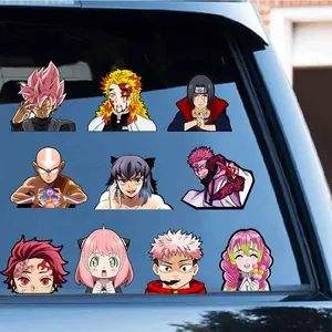 1000 diseños impermeables Demon Slayer cambiando volteretas calcomanías de dibujos animados pegatinas de movimiento Kamado Lenticular 3D Anime pegatina para coche