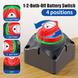 Interruptor de Desconexión de Batería de 12v, 275A, con Certificación RoHS y CE, 1-2-Both-OFF, 3 Posiciones, Interruptor de Corte de Batería para Automóviles y Embarcaciones - Product Image 2