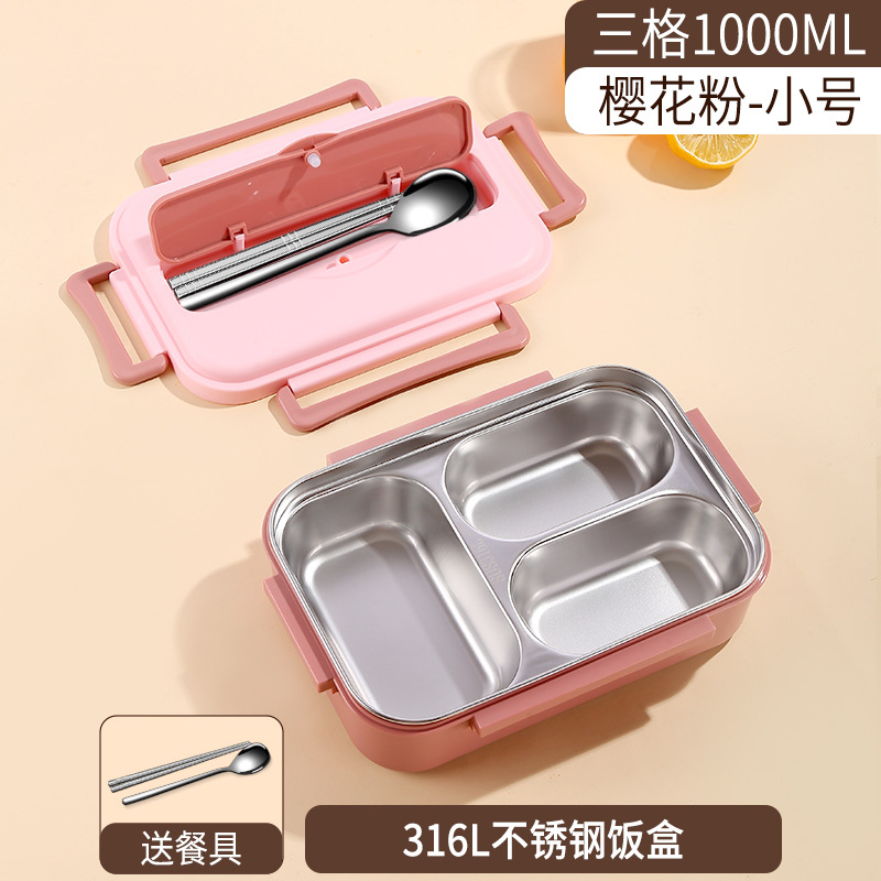 Boîte à lunch en acier 316L 1000ml rose-vaisselle incluse