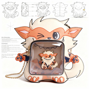 Sac à dos Ita personnalisé populaire en vente chaude, sac à dos en PU avec fermeture éclair imperméable, forme d'animal, sac à bandoulière, fenêtre transparente, affichage des épingles - Product Image 4