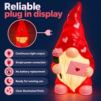 Figurine Nisse Fleur Rose avec Chapeau Pointu Rouge et Barbe Lumineuse – Décoration de Chambre – Importateur Étranger – Assortiment de Marchandises – Grossiste