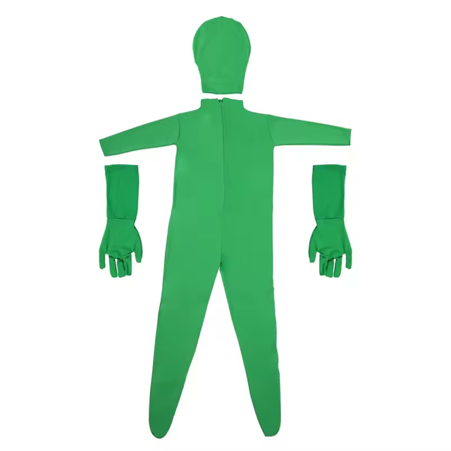 Movie Film Shooting Stealth Tight Green Screen Suit  Invisible Clothing for Photo Studio Special Effects ,Stage Performance