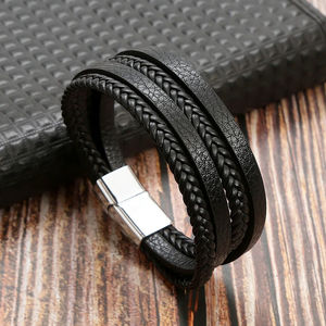 Classic High Quality Leather <b>Bracelet</b> <b>Men</b> Fashion Tiger Eye <b>Beaded</b> Multi Layer Leather <b>Bracelet</b> for <b>Men</b> Jewelry Gift - Product Image 6