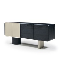 Buffet moderne série Rhine 1,8 m en placage d'orme, armoire de salle à manger de luxe avec peinture métallique, design Fusion, mobilier de maison