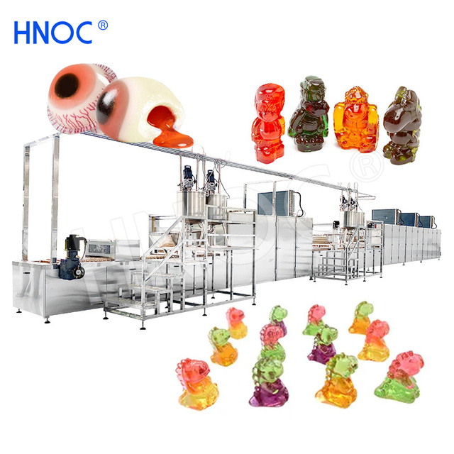 HNOC 3D Rubber Gelatin Eye Candy Starch Gummy Production Line Sour Candy Jelly Machine