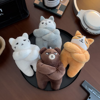 Série de Peluches Animaux Robustes Ultra Douces - Ours Musclé, Renard, Chat Blanc - Jouet en Peluche d'Anniversaire en Coton PP