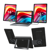 Produits tendance 2026 : Écran triple 16 pouces pour ordinateur portable, plug & play, ports Type-C et HD, extension d'écran multi-écrans pour ordinateur portable
