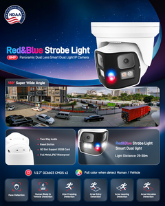 Cámara IP PoE Tipo Torreta con Vista Panorámica de 180 Grados, Lente Dual de 8MP, Alarma con Luz Roja y Azul, Visión Nocturna a Todo Color, Audio Bidireccional y Sirena - Product Image 6