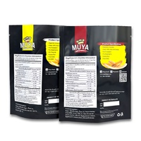 Sachet Doypack Noir Personnalisé Imprimé, Scellable à Chaud, Qualité Alimentaire, pour Chips de Banane Croustillante