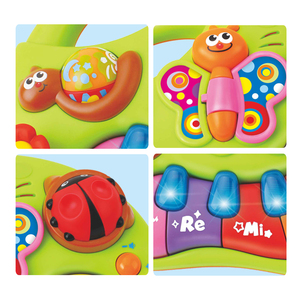 Teclado de juguete Musical para Educación Temprana, juguete de aprendizaje Musical con oruga iluminada, simulan sonidos de animales, Nota de reconocimiento de Color - Product Image 5
