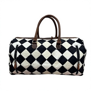 Sac de voyage week-end en cuir véritable de haute qualité, sac à bandoulière, fermeture éclair, doublure en polyester, style luxueux, grande capacité - Product Image 4