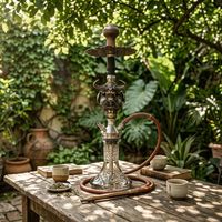 Chicha décorative en métal en forme de tête de taureau, sculpture avec base sculptée et base transparente, pour présentation sur bureau