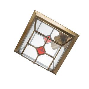 Lámpara de techo pequeña con diseño de cuero rojo, 1 bombilla E27, dimensiones 10x26x26 cm, ideal para iluminación decorativa y ambiental. - Product Image 1