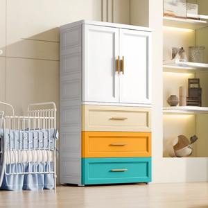 定制现代儿童衣柜，带服装杆<span class=keywords><strong>3</strong></span>抽屉儿童木门，用于家庭家具卧室 - Product Image 5