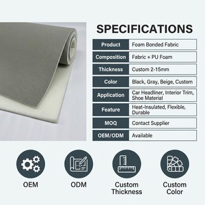 <span class=keywords><strong>Tissu</strong></span> composite en mousse de daim élastique isolant acoustique pour le revêtement de toit de voiture et les sièges auto - Product Image 6