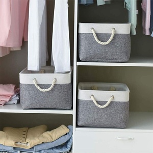 Grands paniers de <span class=keywords><strong>rangement</strong></span> en inox, paniers en tissu pour organisateur, bacs de <span class=keywords><strong>rangement</strong></span> pliables pour placard, pépinière, vêtements, jouets - Product Image 5