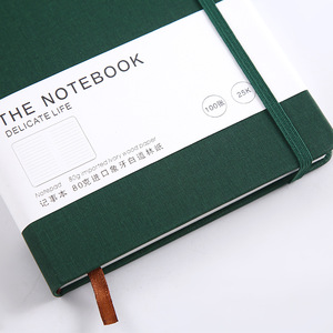 Cuadernos y planificadores de lino y cuero A5 Cierre elástico 100 hojas Diario encuadernado en espiral con páginas forradas-Regalo - Product Image 5
