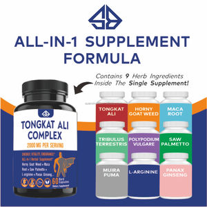 OEM Tongkat Ali, Horny Goat Weed, Maca, Ginseng, 9 en 1, Suplemento Herbal para Adultos, Energía, Resistencia, Vitalidad, 60 Cápsulas - Product Image 3