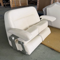 DOWIN Deluxe Canapé de bateau pliable à double siège avec accoudoirs, couleur noire personnalisée, avec glissière