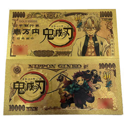 Billete Conmemorativo Colección Japonesa Demon Slayer Manga 10000 Dólares Figura de Acción Dinero de Metal Color Dorado Regalo - Product Image 3