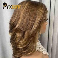 Perruques Lace Front en Cheveux Humains Couleur Piano 4/27, Perruque Bob en Cheveux Humains pour Femmes Noires, Vente en Gros, Perruque Bob Coiffure en Dentelle