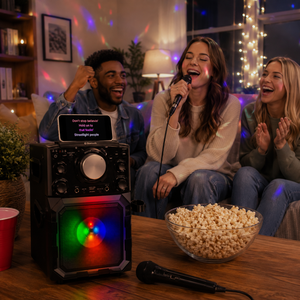 party <b>speaker</b> RGB LED boombox <b>Portable</b> rechargeable <b>speaker</b> 2.0 channel <b>speaker</b> FM stereo boombox - Product Image 1