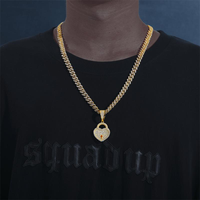Dropshipping Bling Party Hiphop Bijoux Femmes Hommes Argent Sterling 925 Plaqué Or VVS Moissanite Collier Pendentif Coeur Glacé