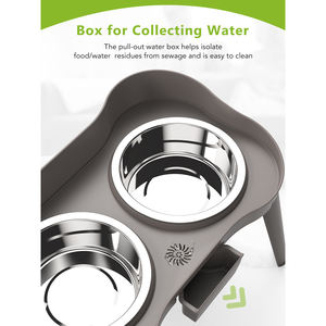 Estación de Alimentación para Perros, Elevada, de Plástico y Acero Inoxidable, con Diseño para Recoger Agua - Product Image 4