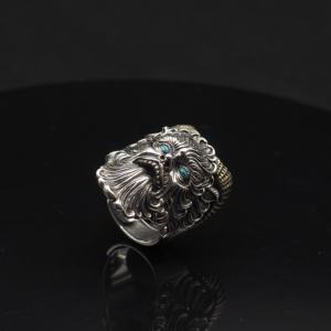 विंटेज पुरुष फिरौन 925 चांदी के पंंक बुनी हुई उंगली की अंगूठी गरमाहट सिलिका शादी की अंगूठी ऑप्प बैग/ज़िप बैग ब्फ्लाई - Product Image 6