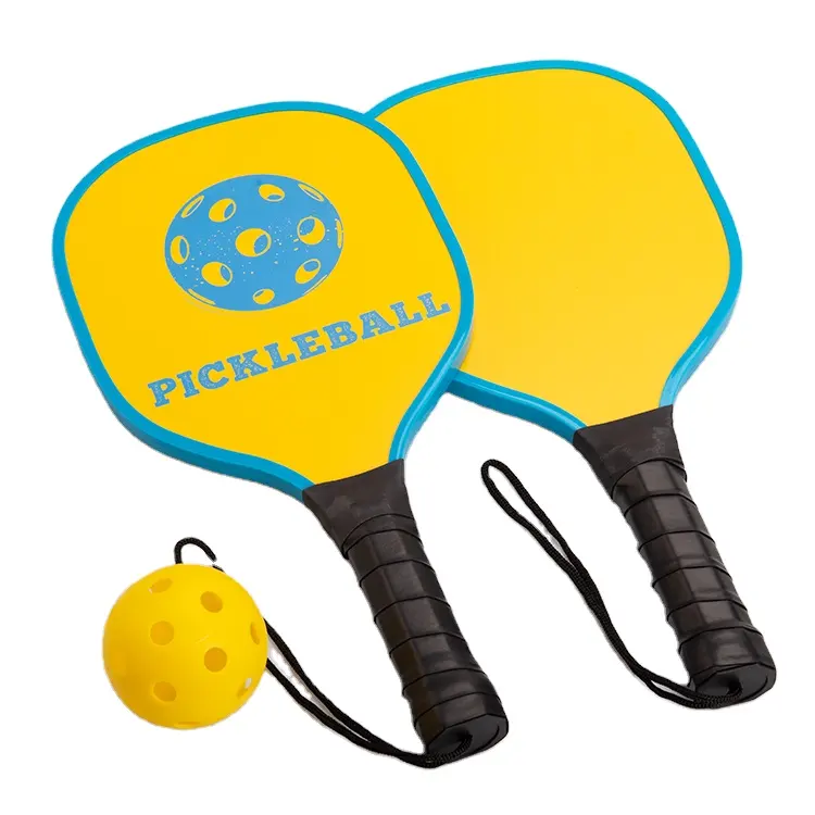 Nuovo design all'ingrosso produttore professionale all'aperto paddle pickleball in legno giallo