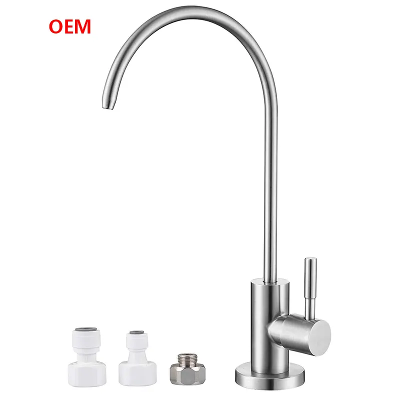 High Quality 304 Stainless Steel Brushed Kitchen Sink Reverse Osmosis Filter Lead-Free Drinking Purifier Ro Water Faucet