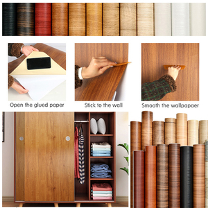 PVC legno grano impermeabile <span class=keywords><strong>carta</strong></span> da parati in legno chiaro venature adesivi per armadi autoadesivo rimovibile decorazione pellicola protettiva - Product Image 3