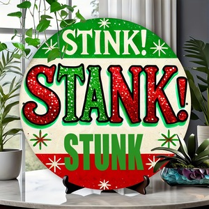 Décorations de Noël en stock, décorations créatives pour la maison, panneaux ronds en bois, plaques de porte festives avec lettres. - Product Image 2